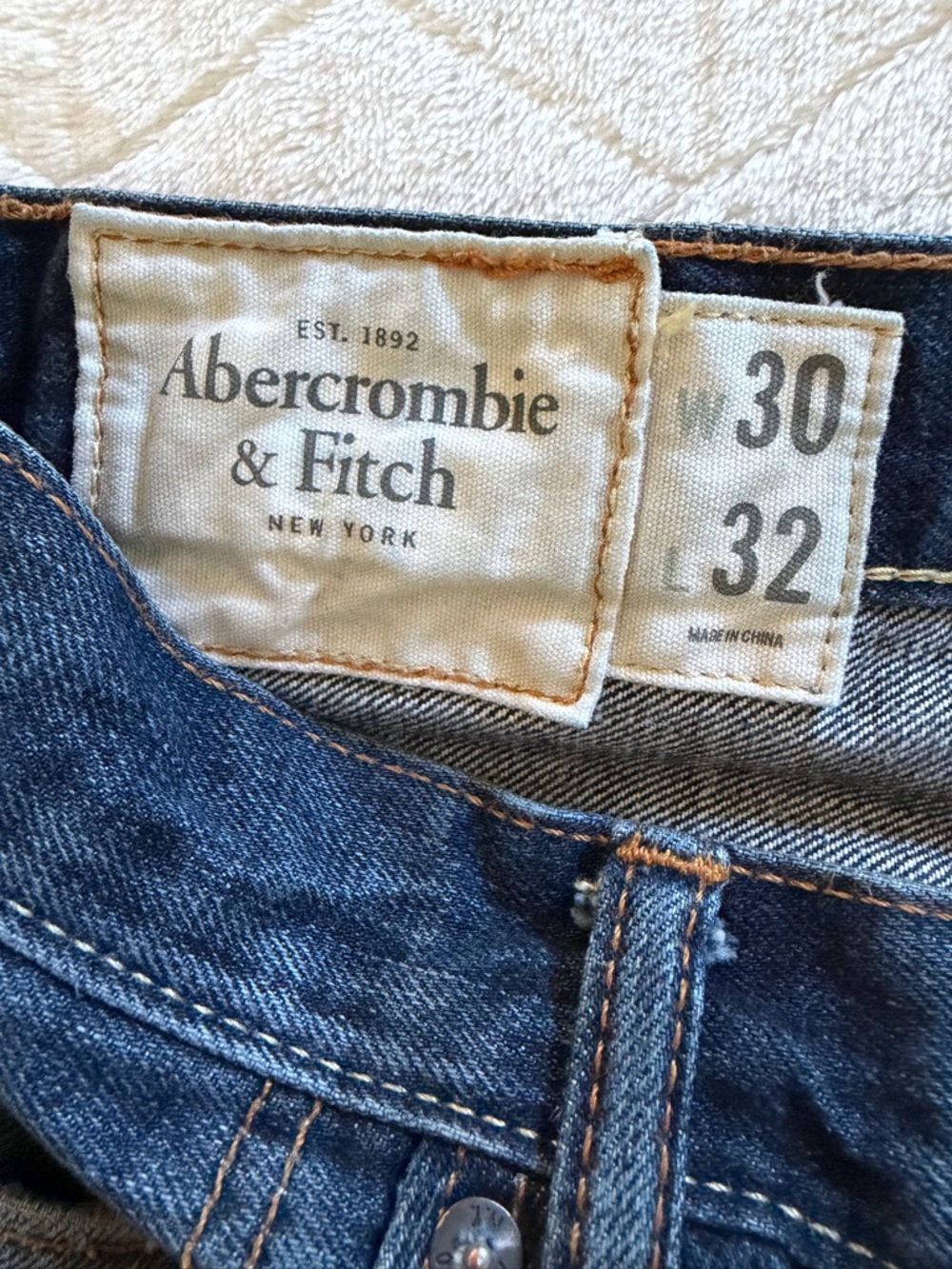 Abercrombie & Fitch Slim Straight Jeans Mens 30x32 Medium Wash Y2K Grunge Denim - Picture 8 of 14